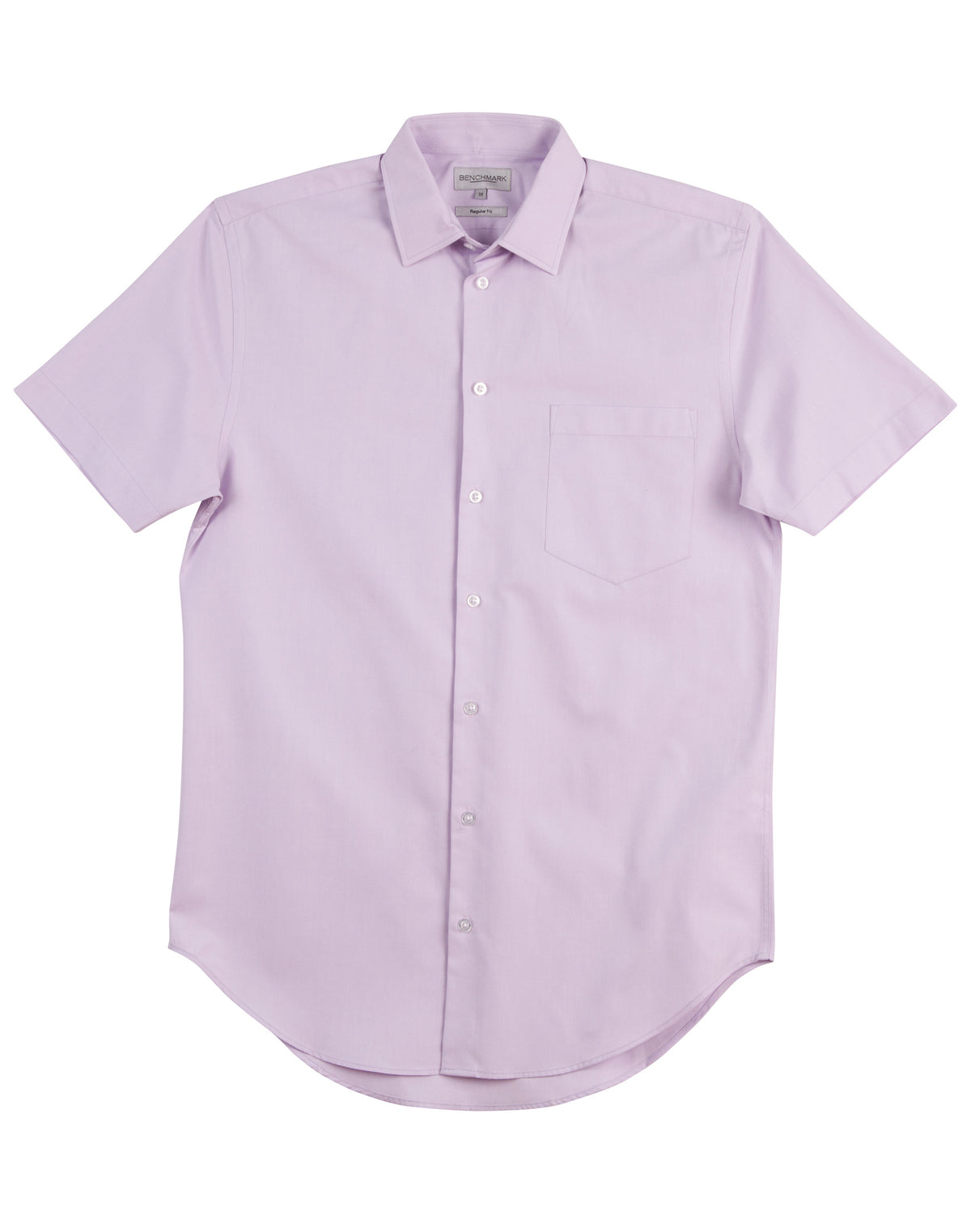 Men's CVC Oxford Short Sleeve Shirt - Lilac - Front