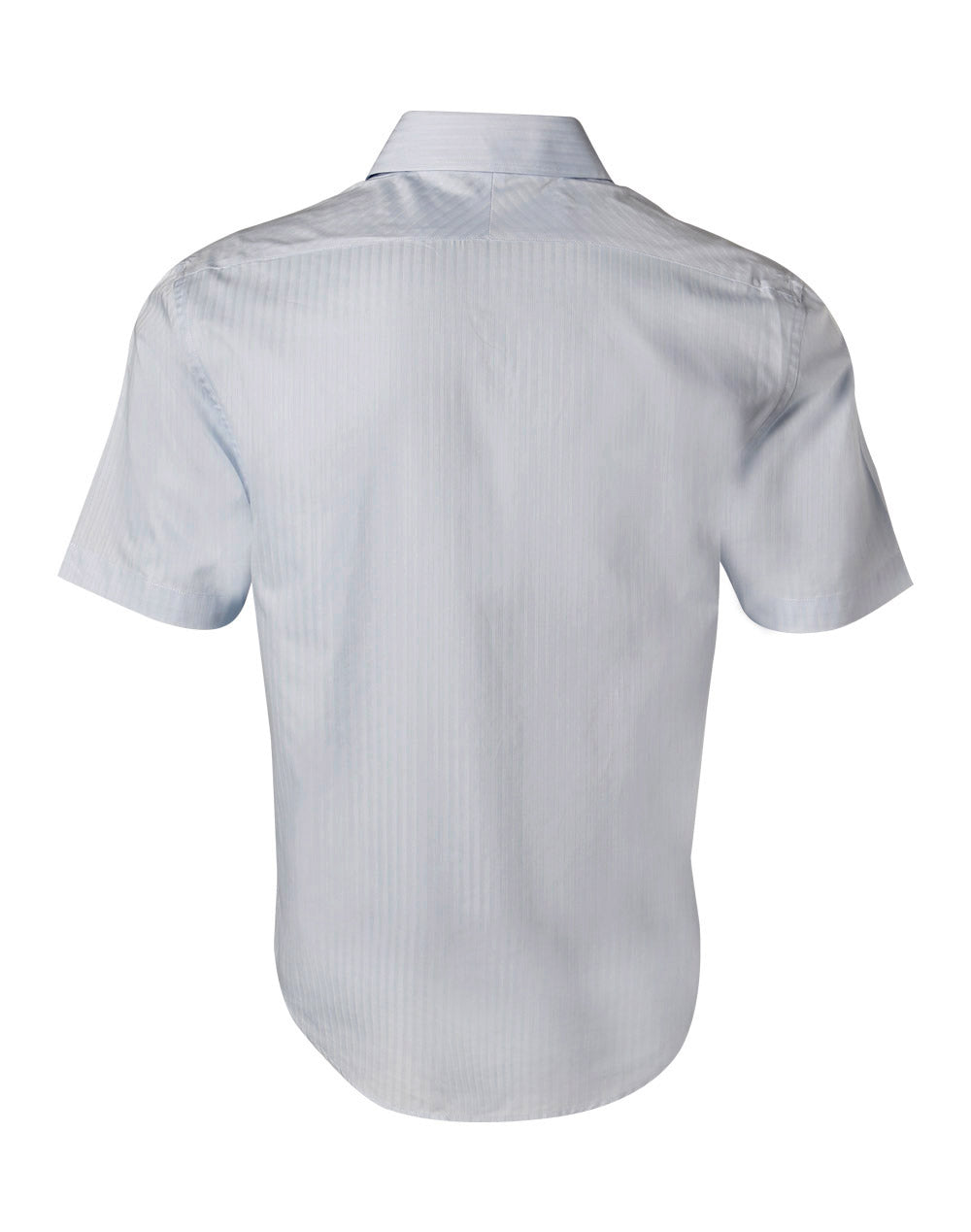 Men's Self Stripe Short Sleeve Shirt - Pale Blue - Back
