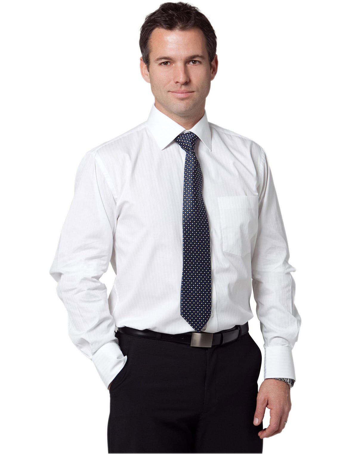 Men's Self Stripe Long Sleeve Shirt [Clearance] - view