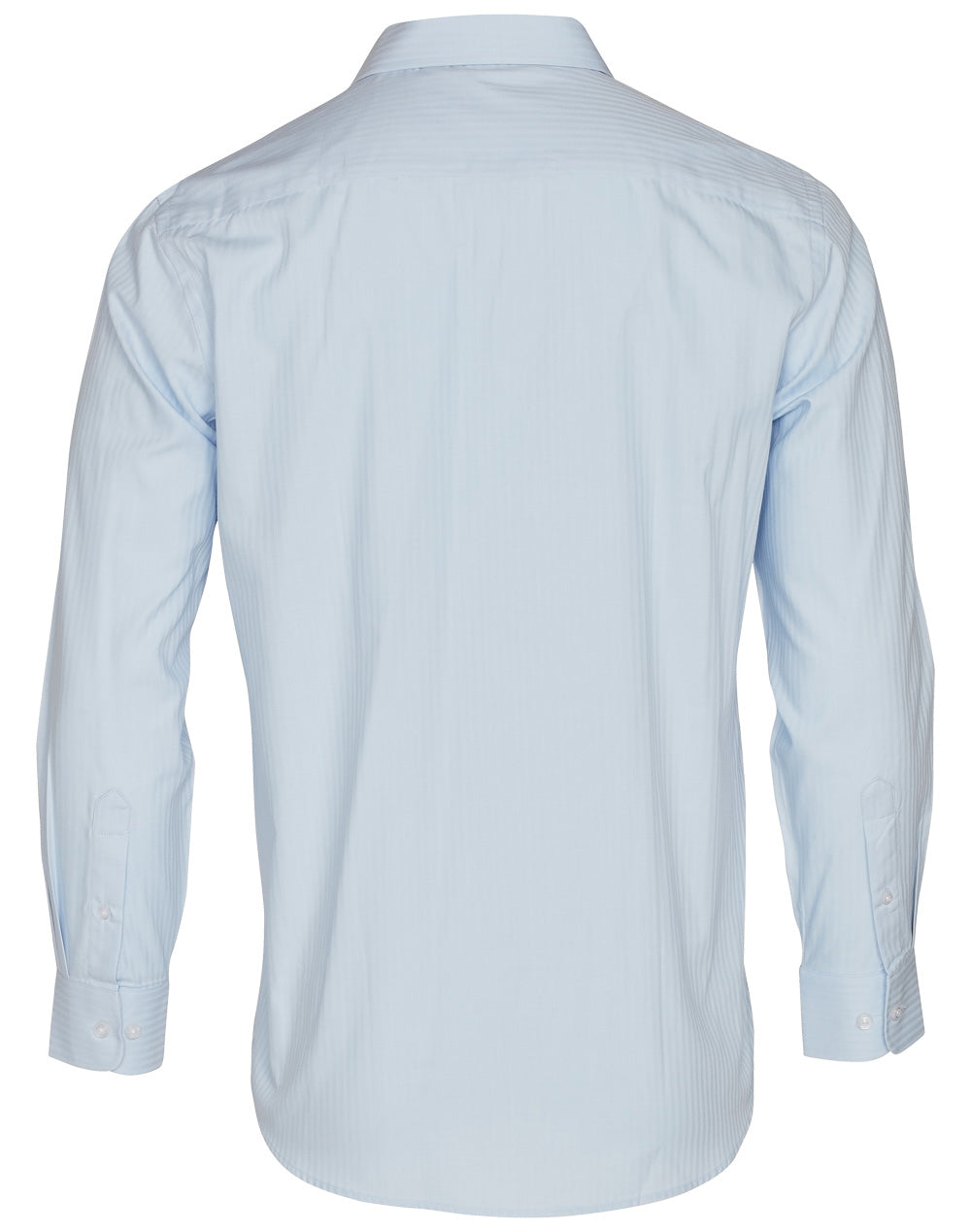 Men's Mini Herringbone Long Sleeve Shirt - Pale Blue - Back