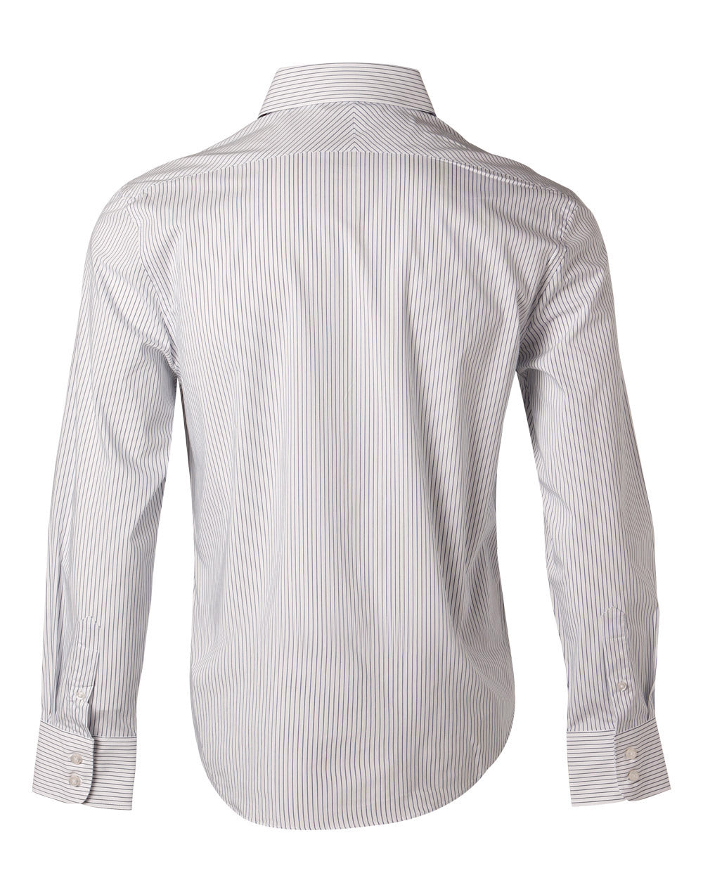Men's Ticking Stripe Long Sleeve Shirt - White/Blue - Back