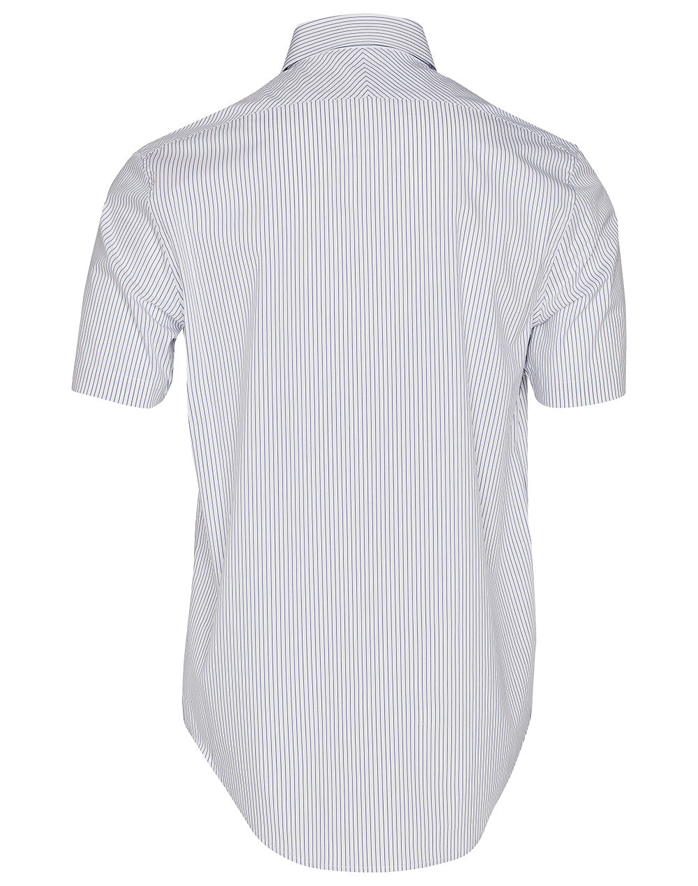 Men's Ticking Stripe Short Sleeve Shirt - White/Blue - Back
