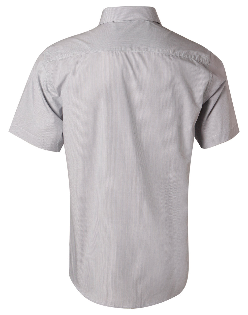 Men's Fine Stripe Short Sleeve Shirt - Silver Grey - Back