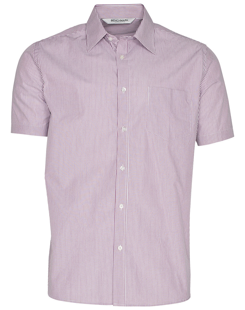 Men's Balance Stripe Short Sleeve Shirt - Violet/White - Front