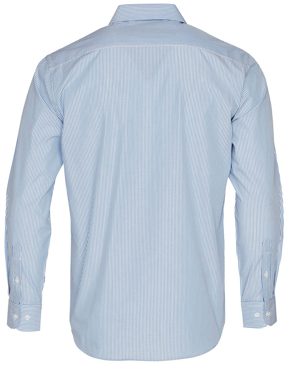 Men's Balance Stripe Long Sleeve Shirt - Blue/White - Back