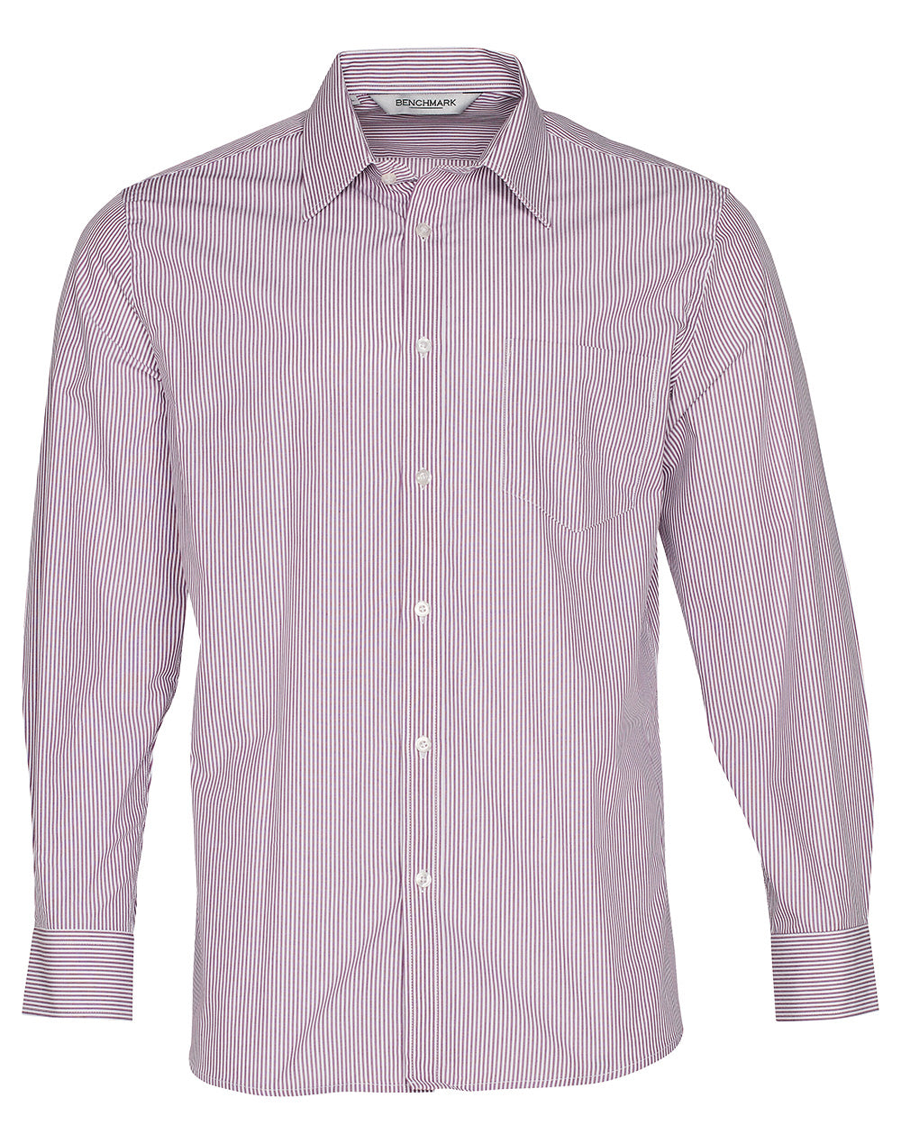 Men's Balance Stripe Long Sleeve Shirt - Violet/White - Front