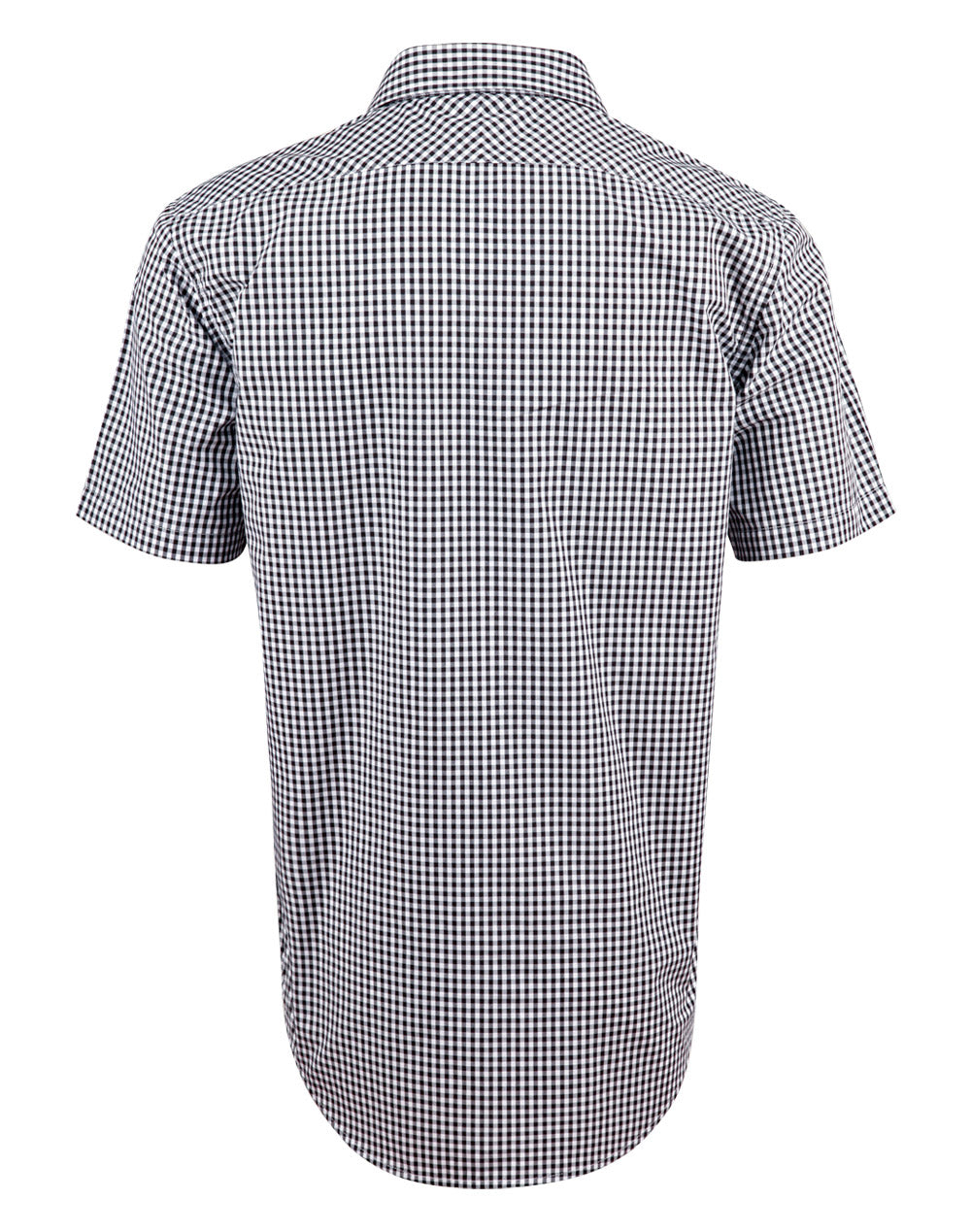 Men’s Gingham Check Short Sleeve Shirt - Black/White - Back