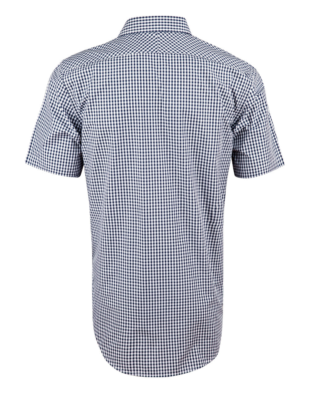 Men’s Gingham Check Short Sleeve Shirt - Navy/White - Back