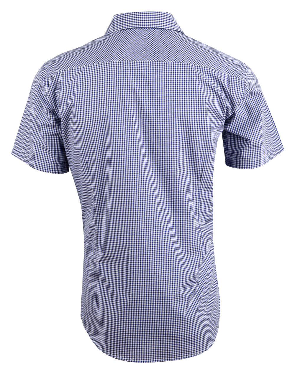 Men’s Multi-Tone Check Short Sleeve Shirt - Black/White/Navy - Back