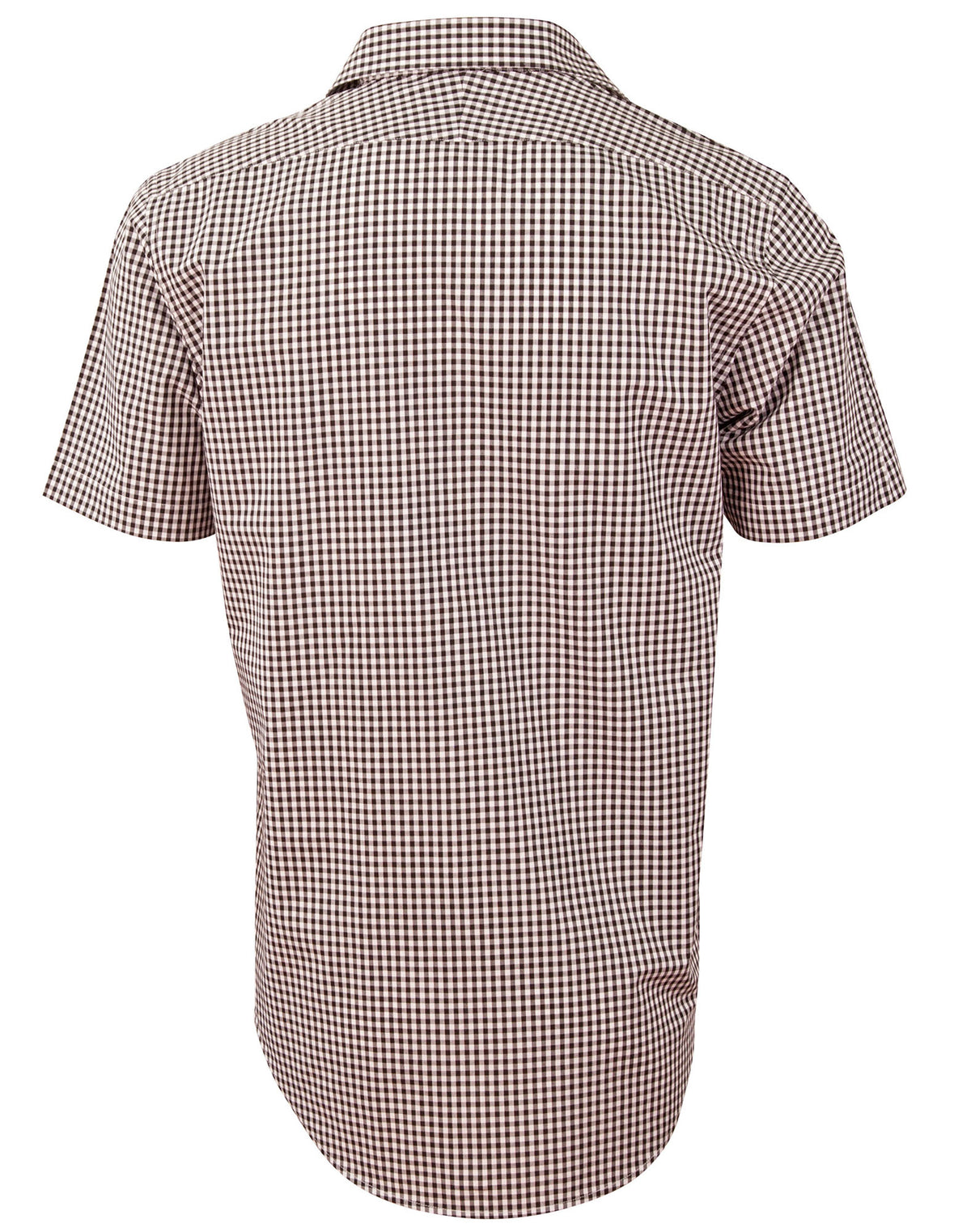 Men’s Gingham Check Short Sleeve Shirt - Back