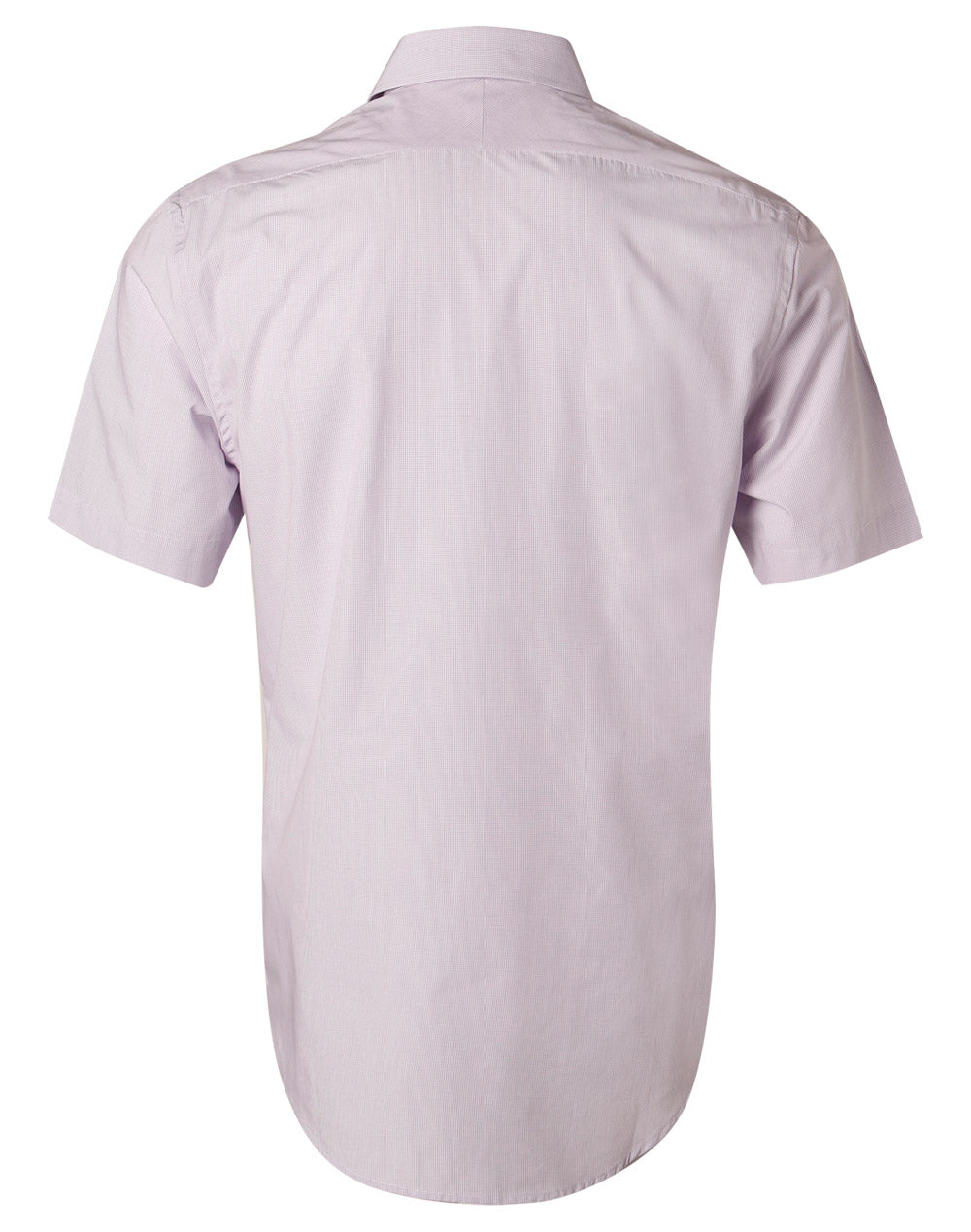 Men's Mini Check Short Sleeve Shirt - Lilac - Back