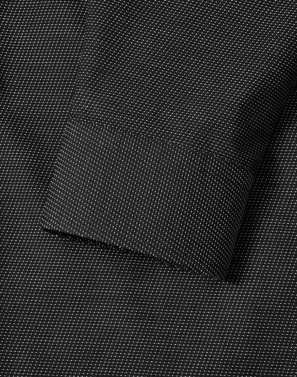 Ascot Mens Long Sleeve Dot Jacquard Stretch Shirt - Black - View