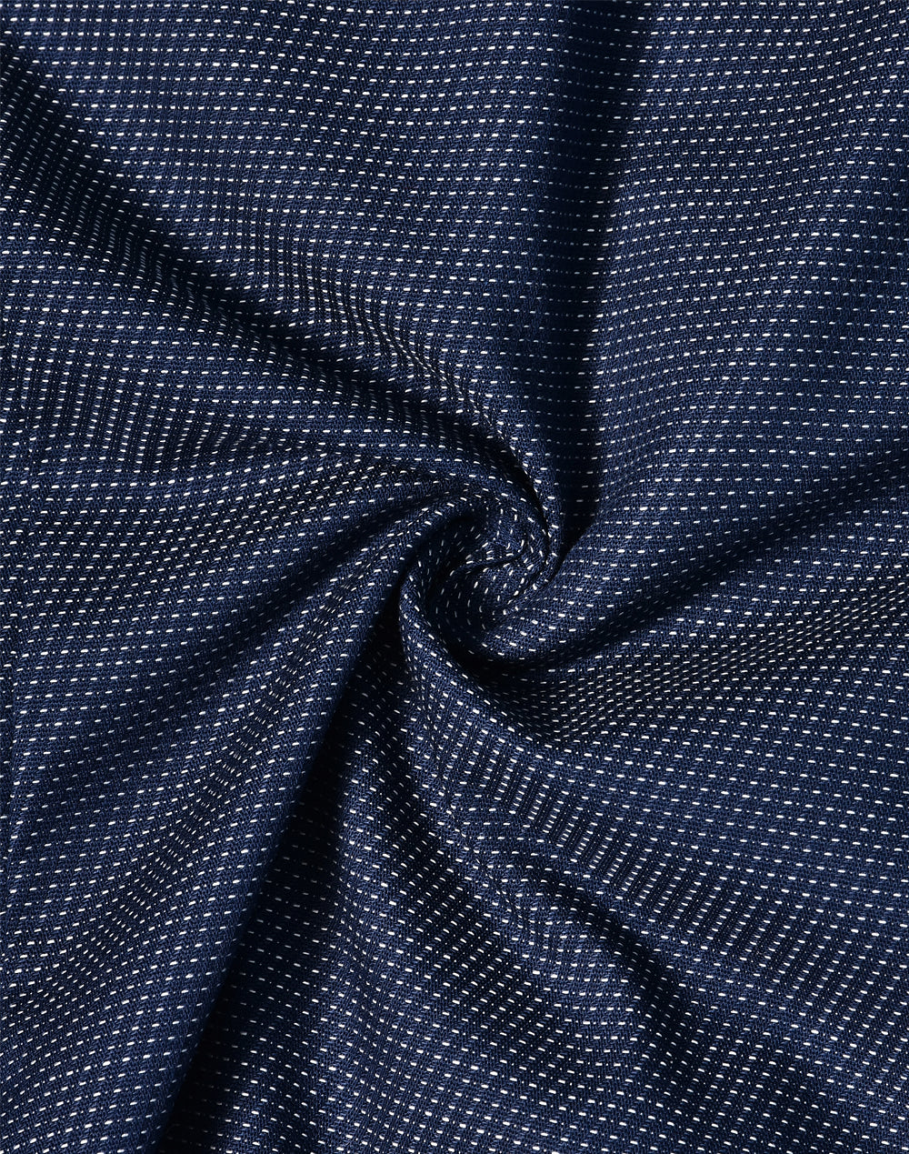 Ascot Mens Long Sleeve Dot Jacquard Stretch Shirt - Navy - Fabric