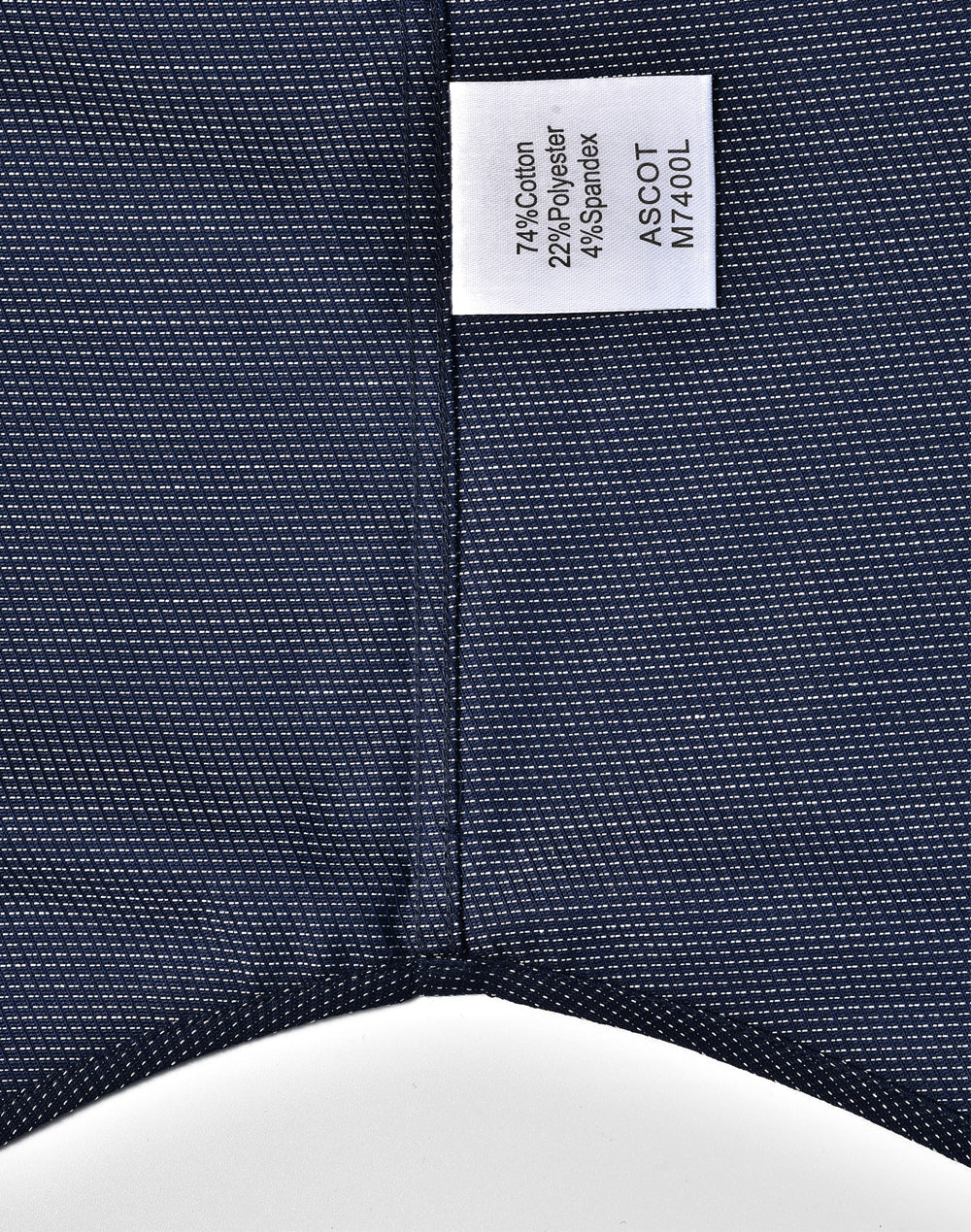 Ascot Mens Long Sleeve Dot Jacquard Stretch Shirt - Navy - View