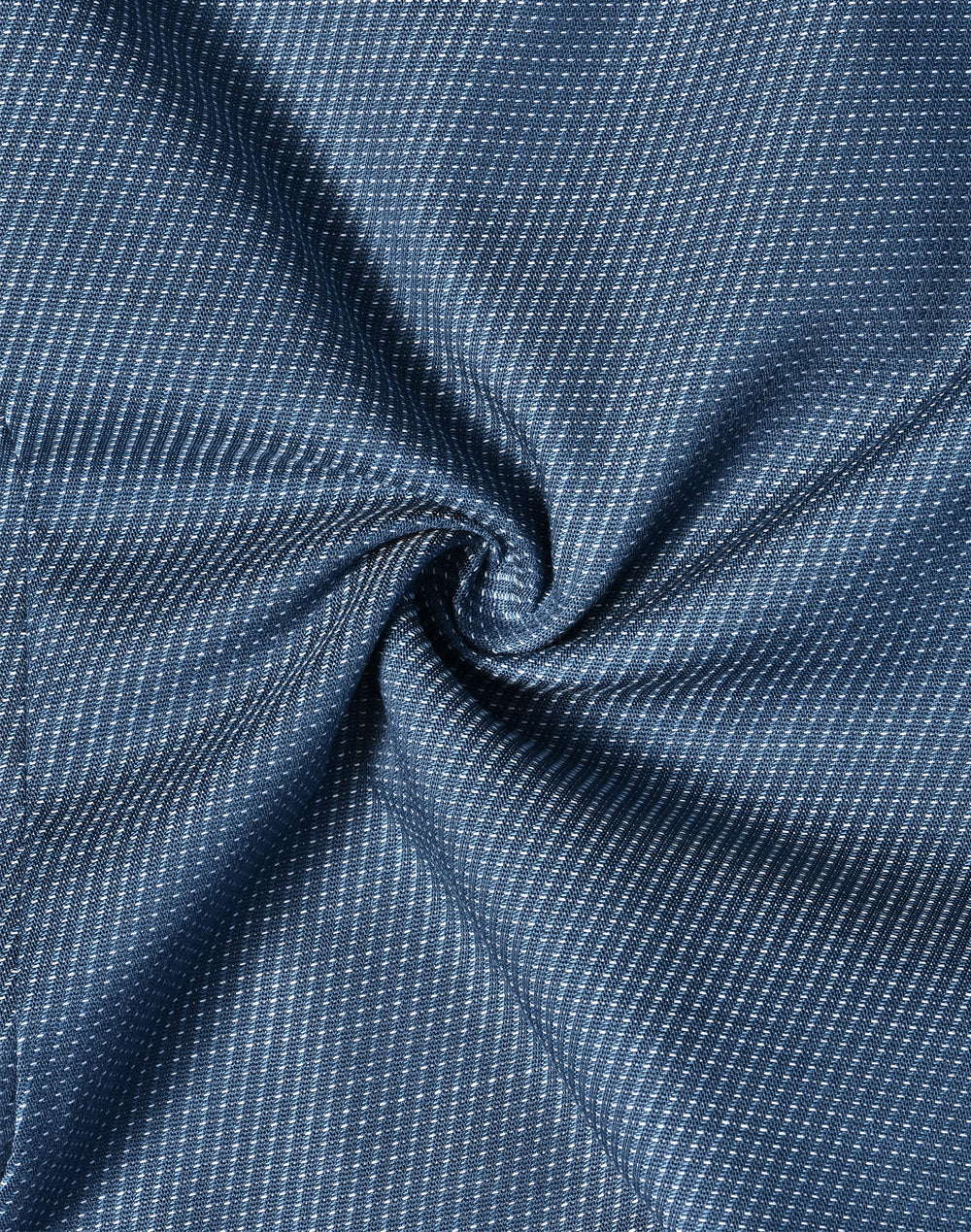 Ascot Mens Long Sleeve Dot Jacquard Stretch Shirt - Ocean Blue - Fabric