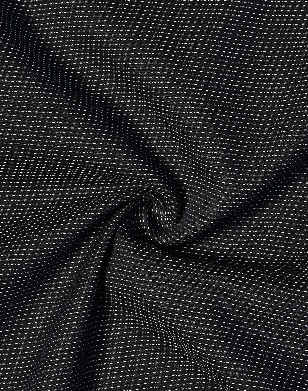 Ascot Mens Short Sleeve Dot Jacquard Stretch Shirt - Black - Fabric