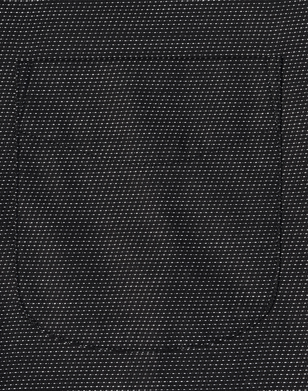 Ascot Mens Short Sleeve Dot Jacquard Stretch Shirt - Black - View