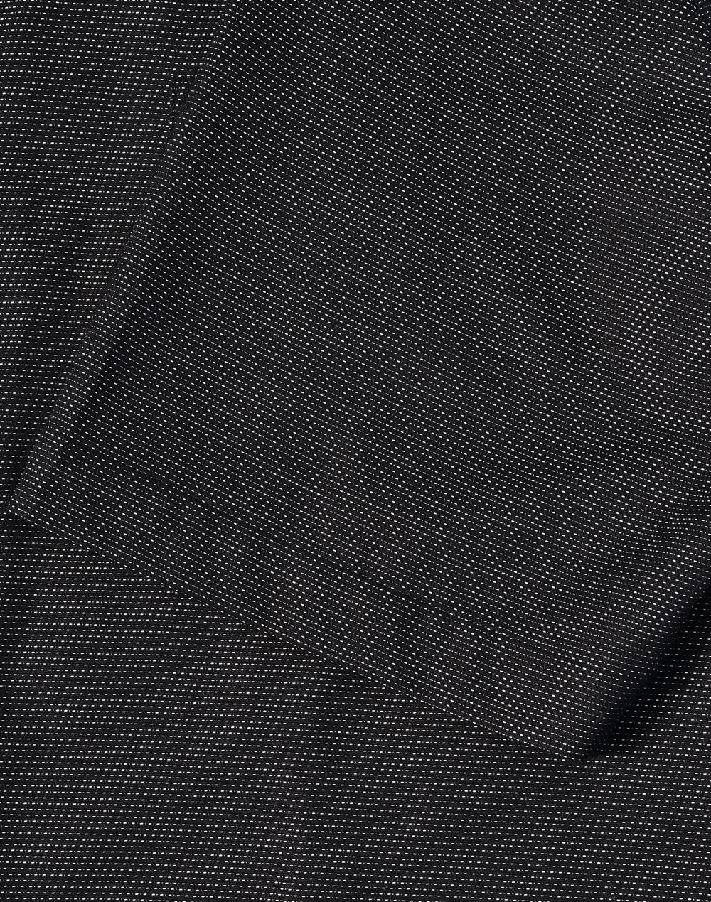 Ascot Mens Short Sleeve Dot Jacquard Stretch Shirt - Black - View