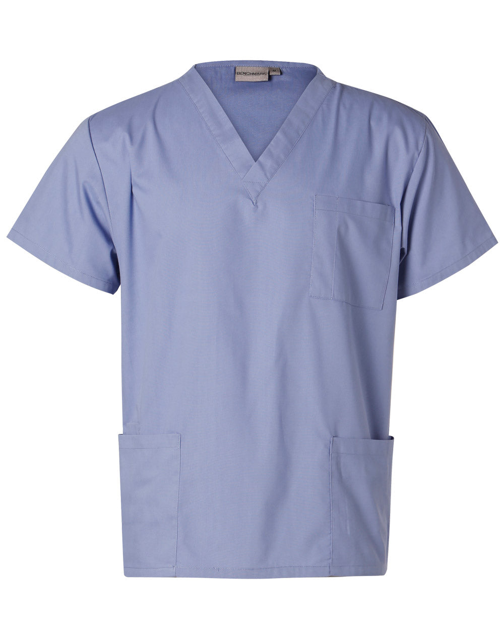Unisex Scrub Top - Mid Blue - Front