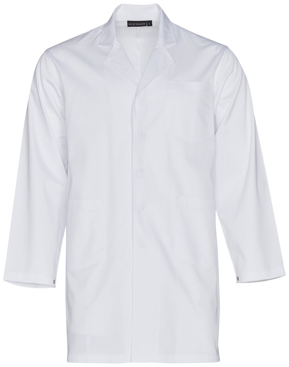 Unisex Long Sleeve Lab Coat - White - Front