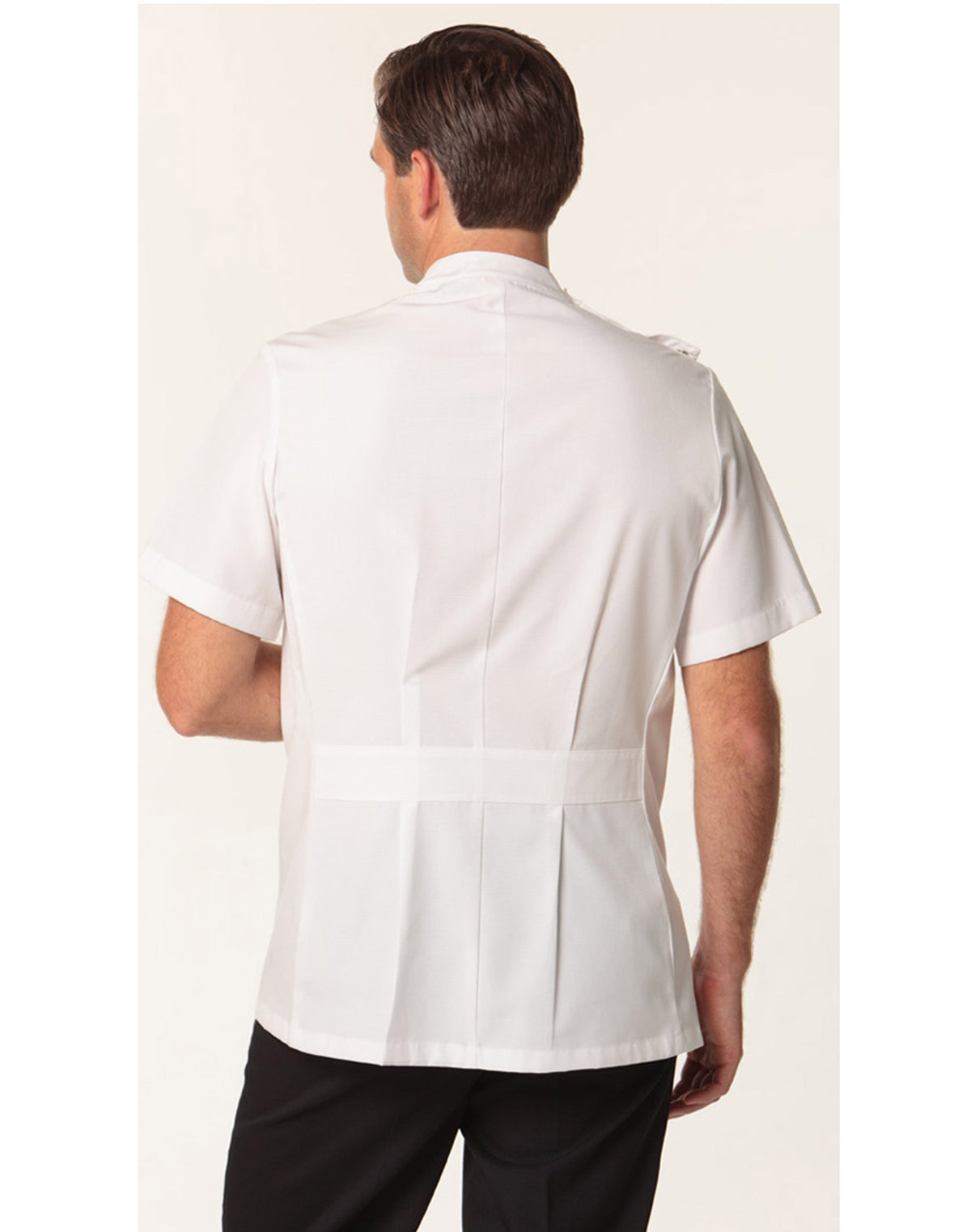 Men's Stud Front Short Sleeve Jacket - White - Back