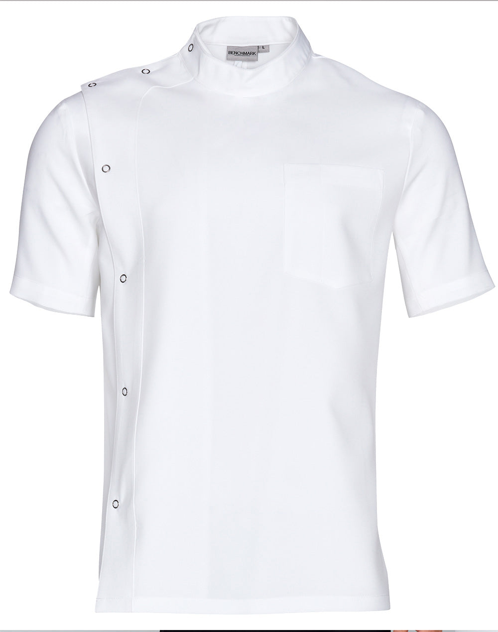 Men's Stud Front Short Sleeve Jacket - White - Front