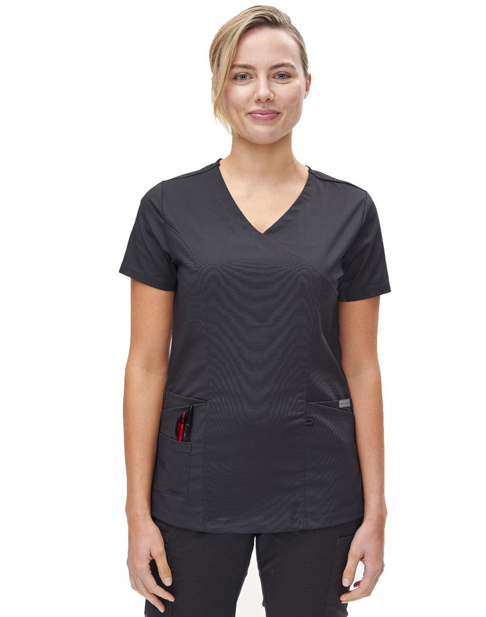 Ladies Scrub Top - Charcoal - View