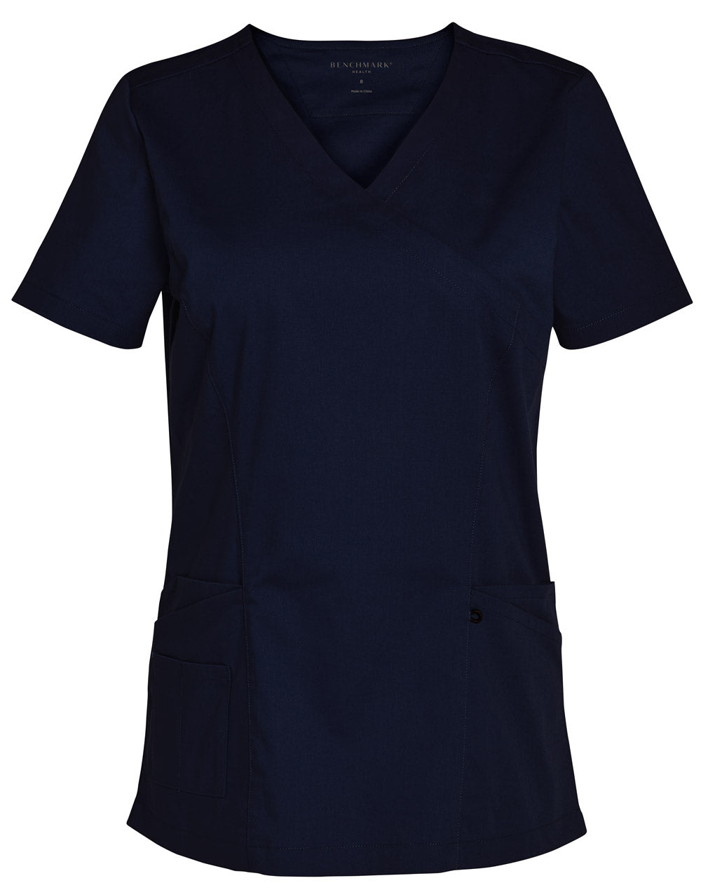 Ladies Scrub Top - Navy - Front