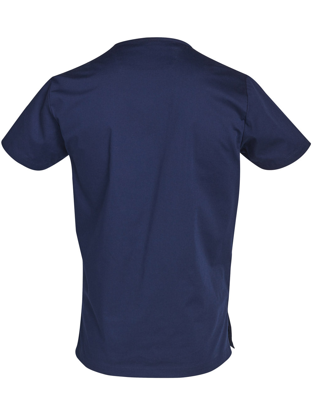 Mens V-Neck Contrast Trim Scrub Top - Navy/Royal - Back