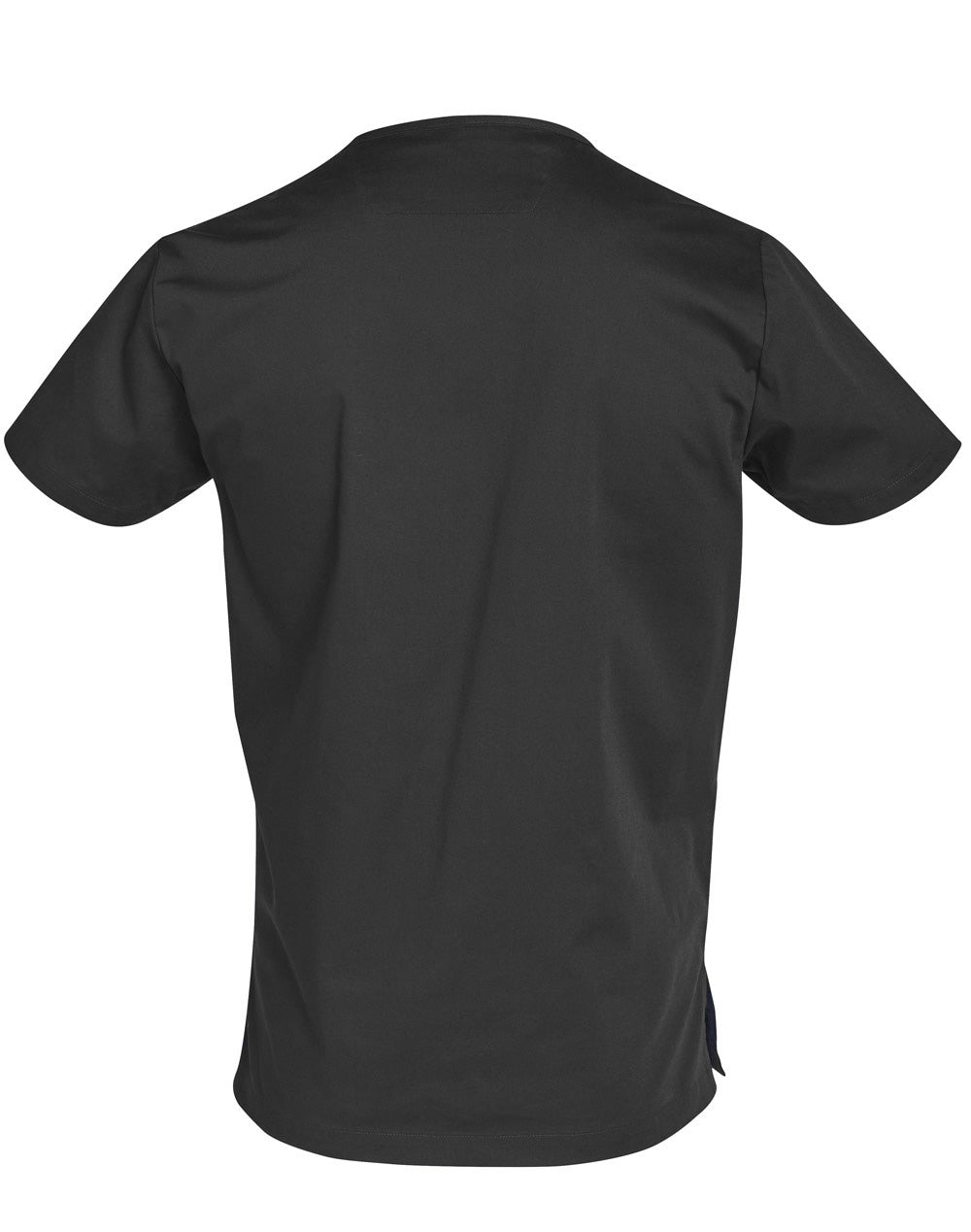 Mens V-Neck Contrast Trim Scrub Top - Navy/Charcoal - Back