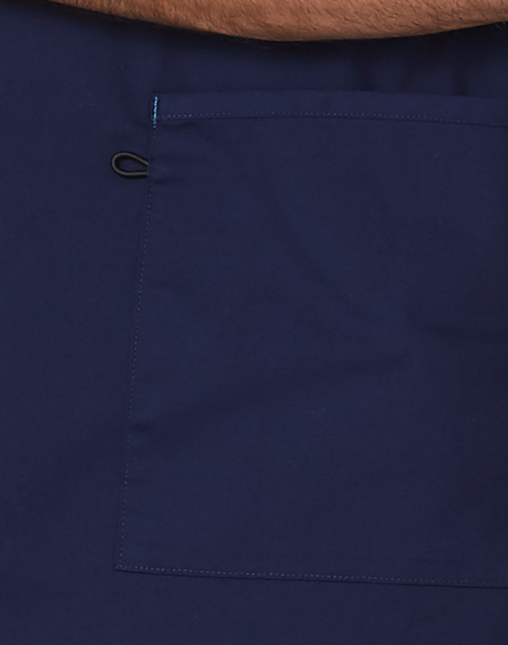 Mens V-Neck Contrast Trim Scrub Top - Navy/Charcoal - View