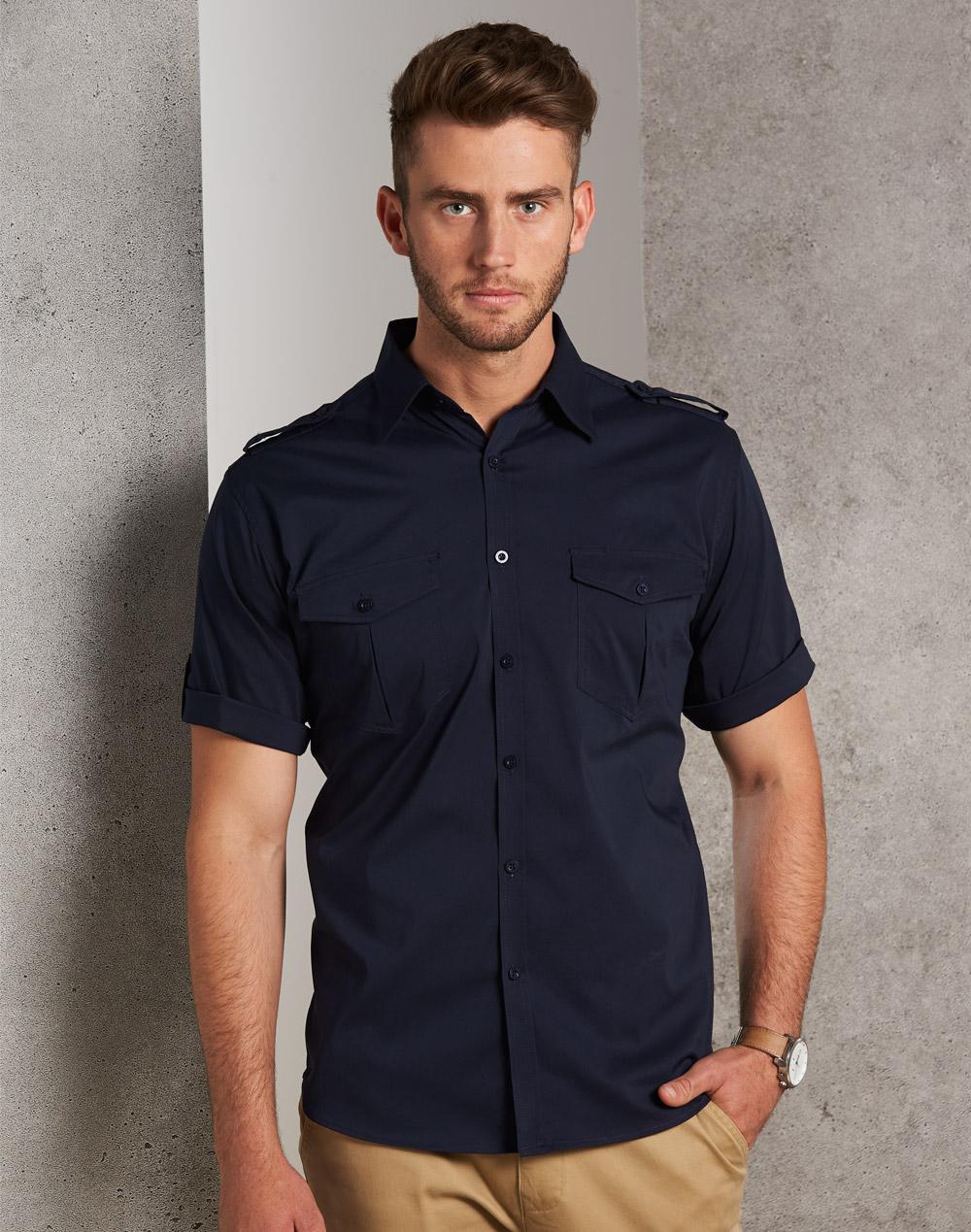 Men's Short Sleeve Military Shirt