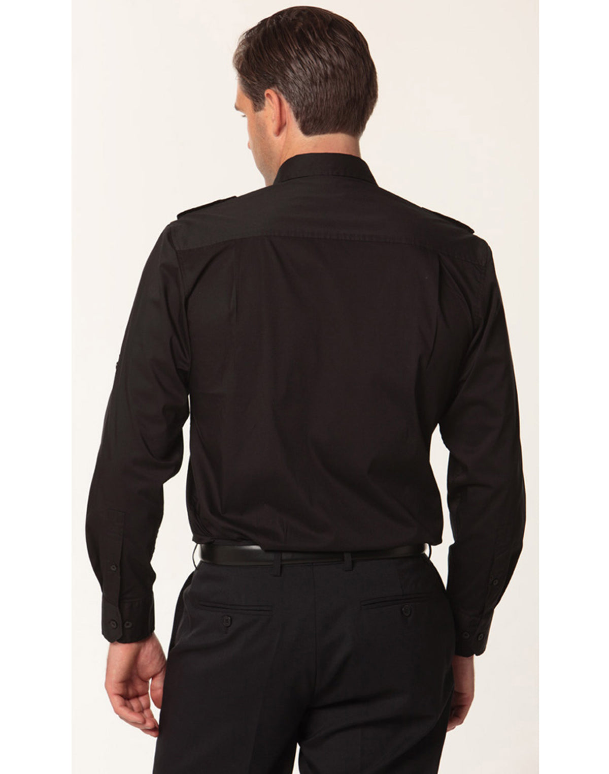 Men's Long Sleeve Military Shirt - Back