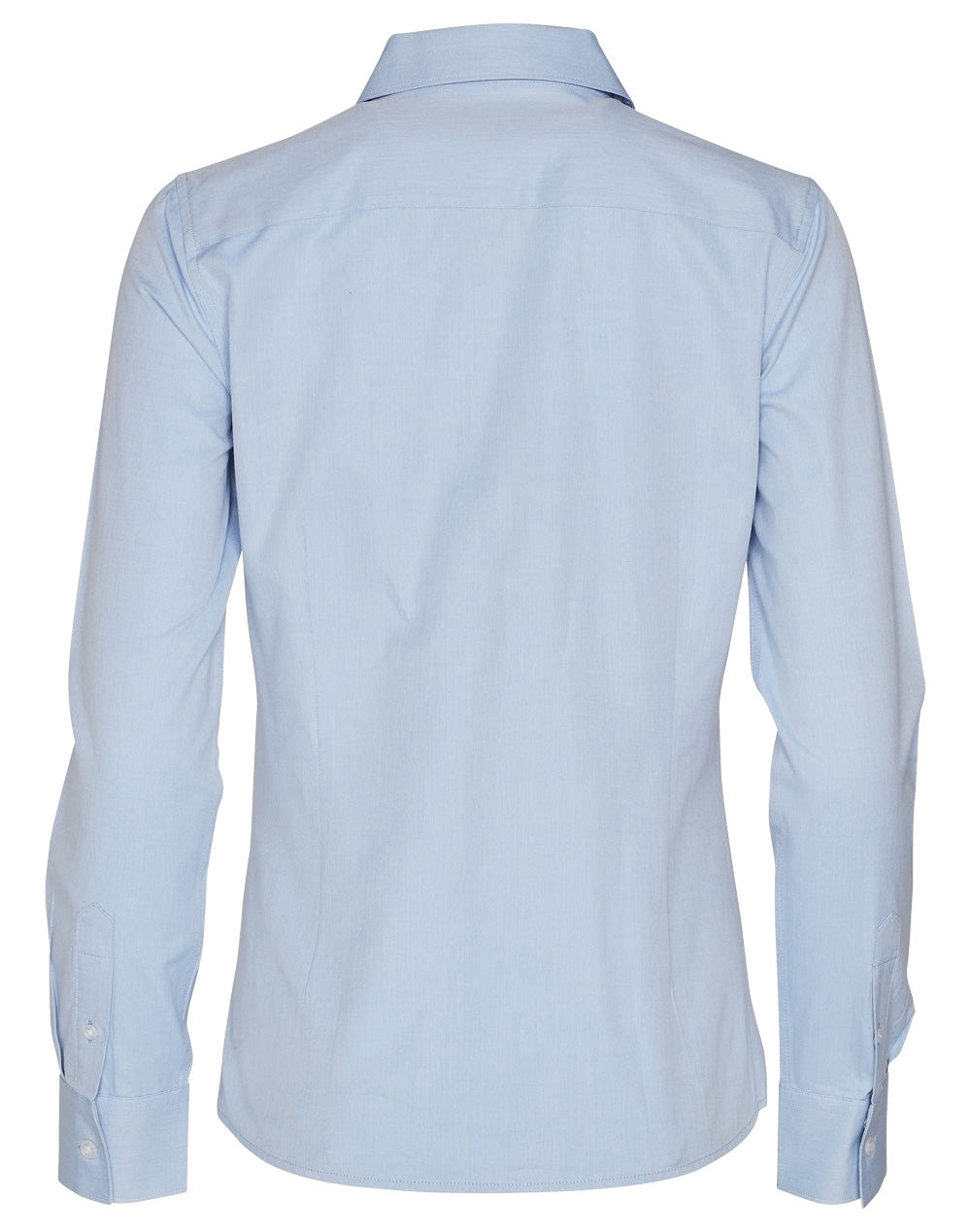 , Women's Pinpoint Oxford Long Sleeve Shirt - Blue - Back