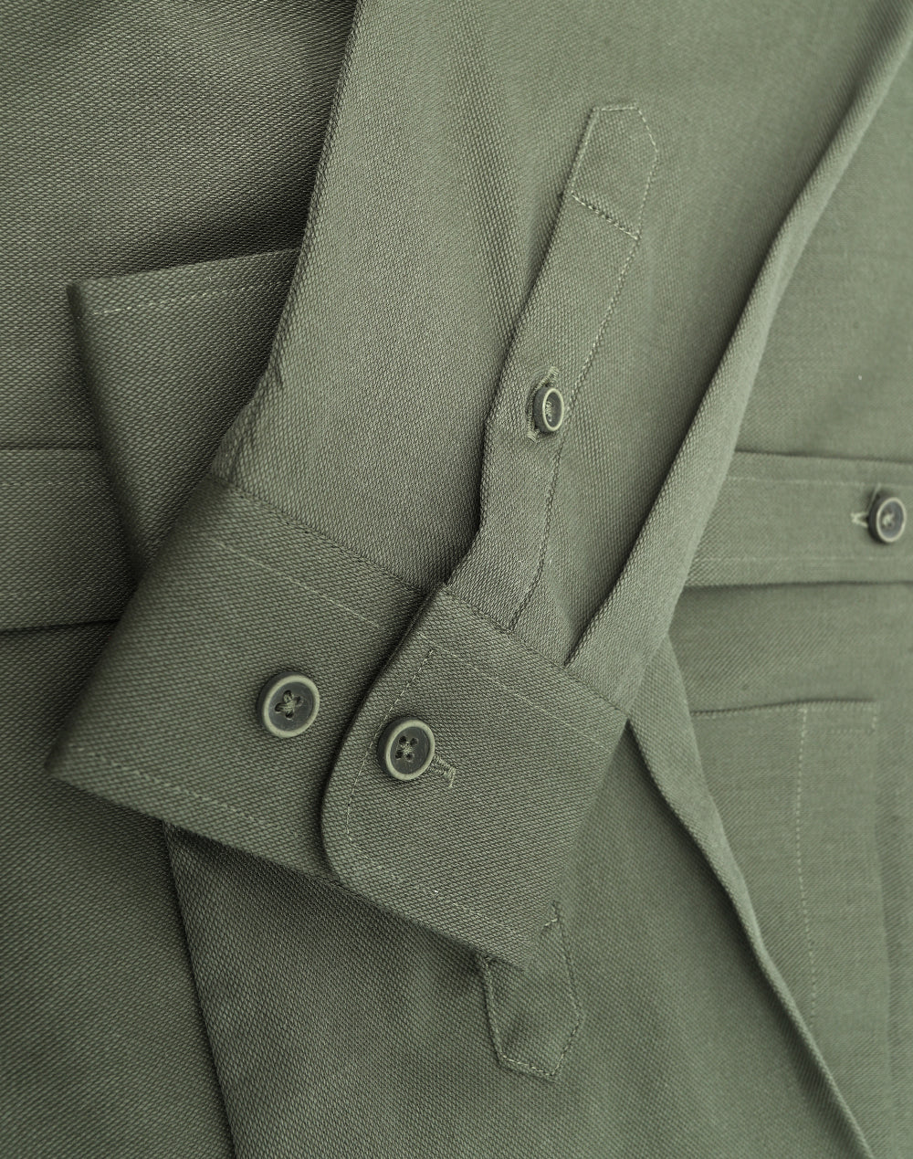 Womens Smart Casual Cotton Blend L/S Shirt - Army Green - View