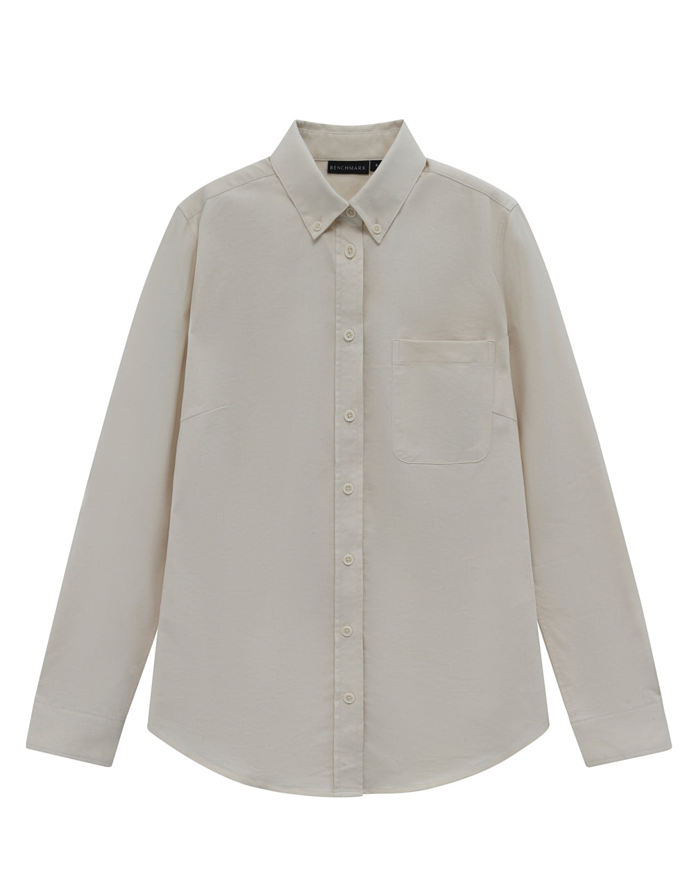 Womens Smart Casual Cotton Blend L/S Shirt - Natural - View