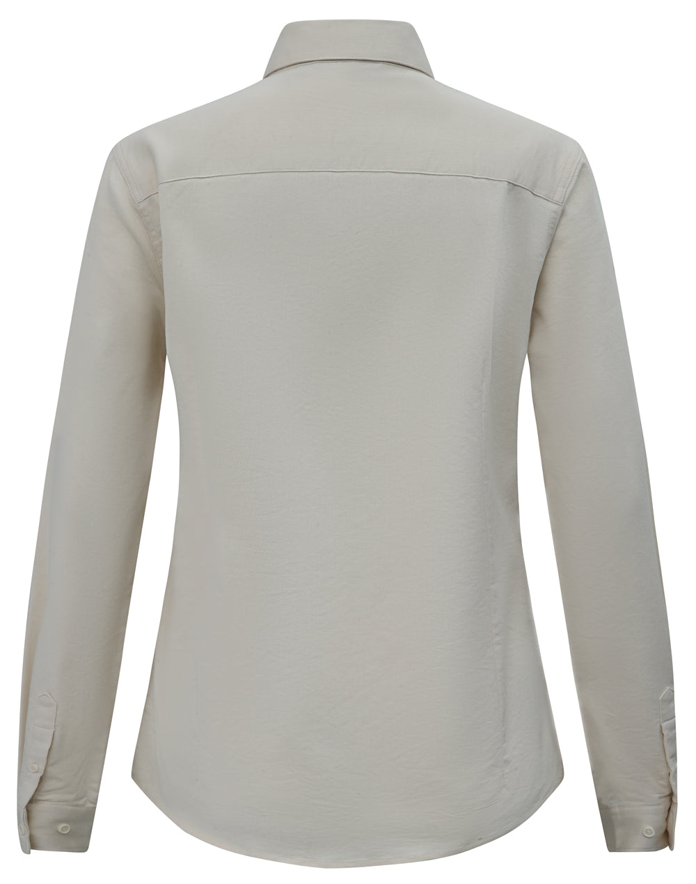 Womens Smart Casual Cotton Blend L/S Shirt - Natural - Back