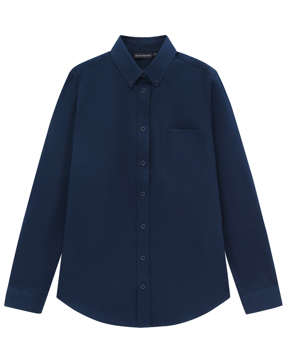 Womens Smart Casual Cotton Blend L/S Shirt - Navy - View