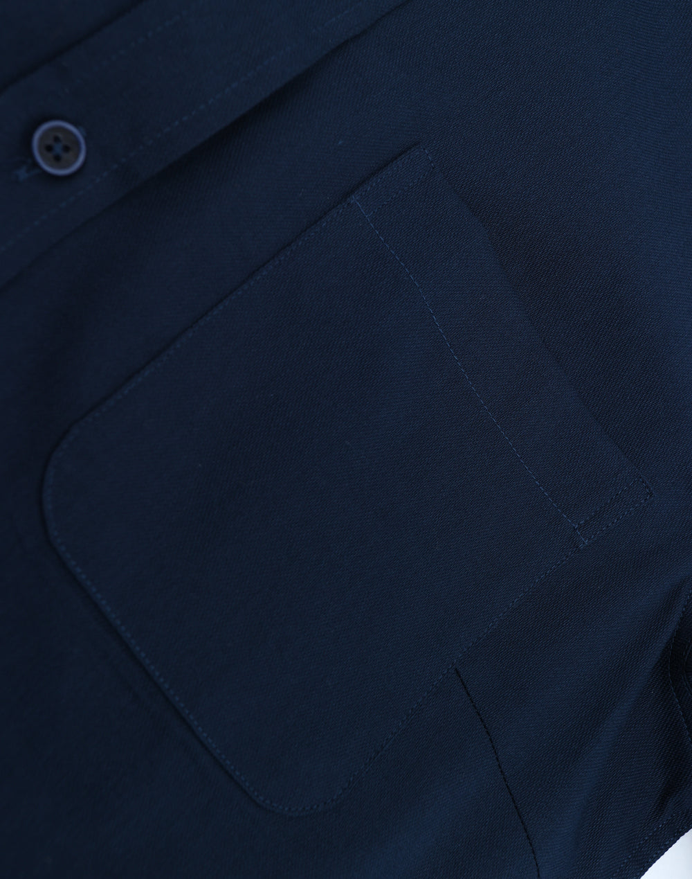 Womens Smart Casual Cotton Blend L/S Shirt - Navy - View