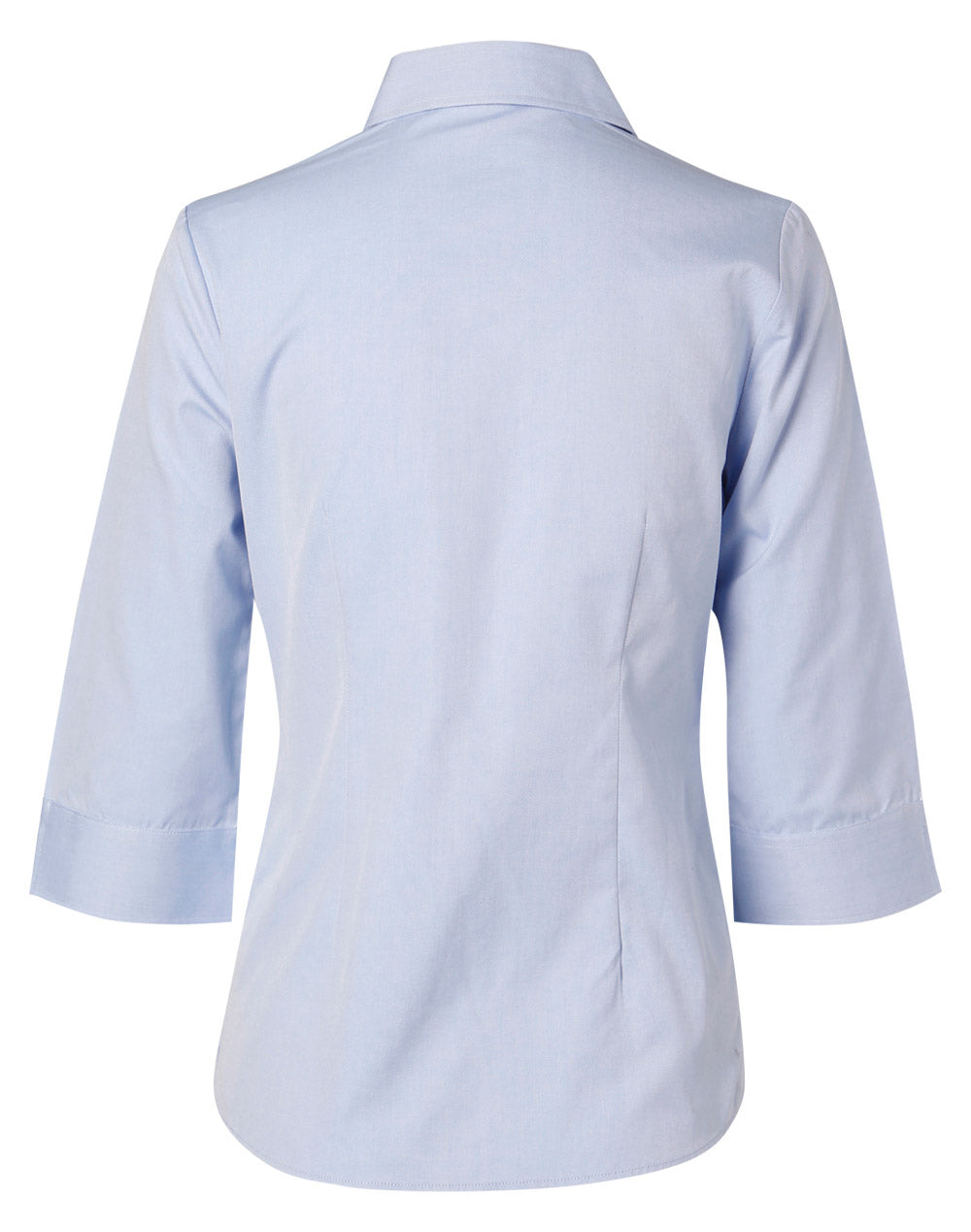 Women's Fine Chambray 3/4 Sleeve Shirt - Blue - Back