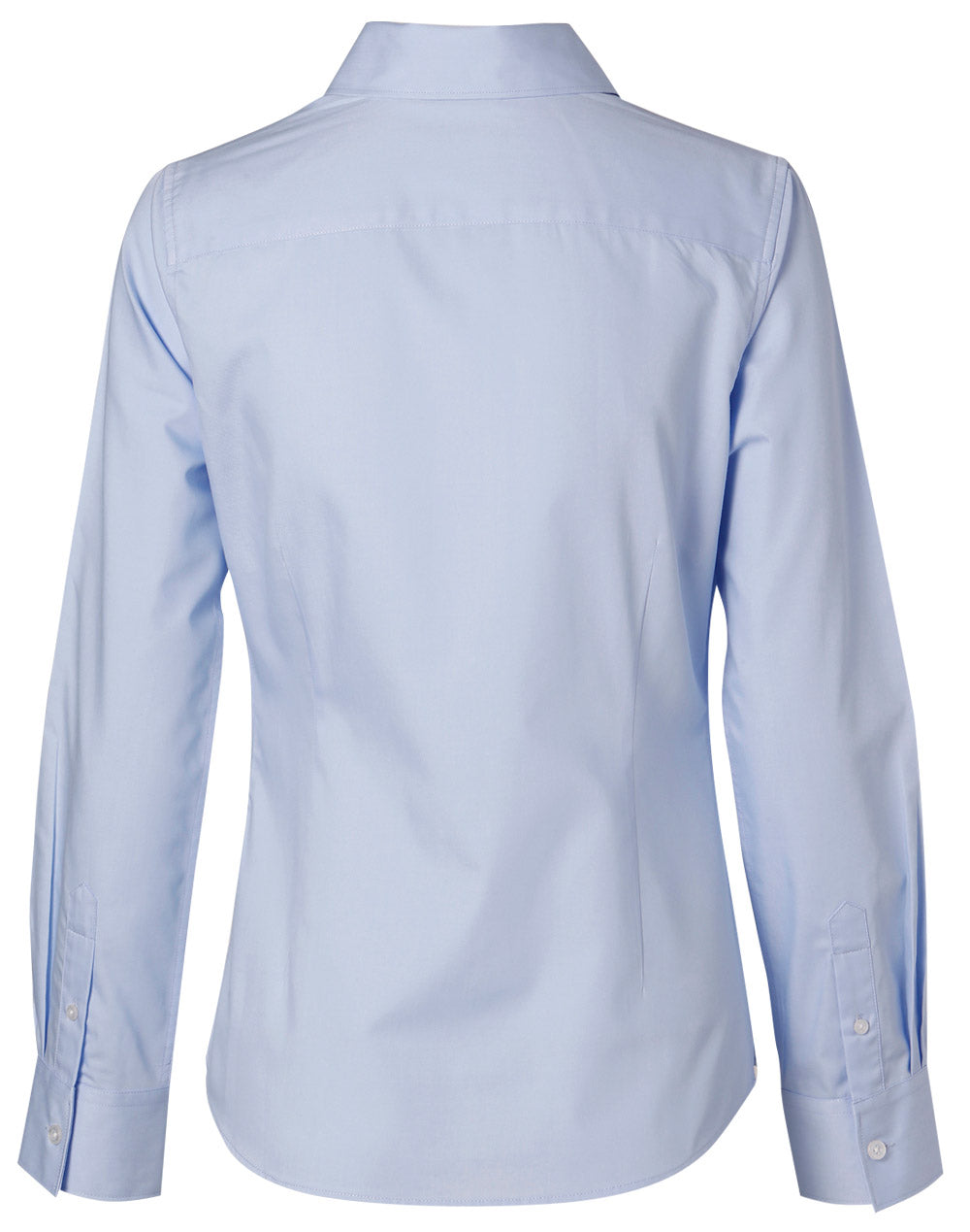 Women's Fine Twill Long Sleeve Shirt - Blue - Back
