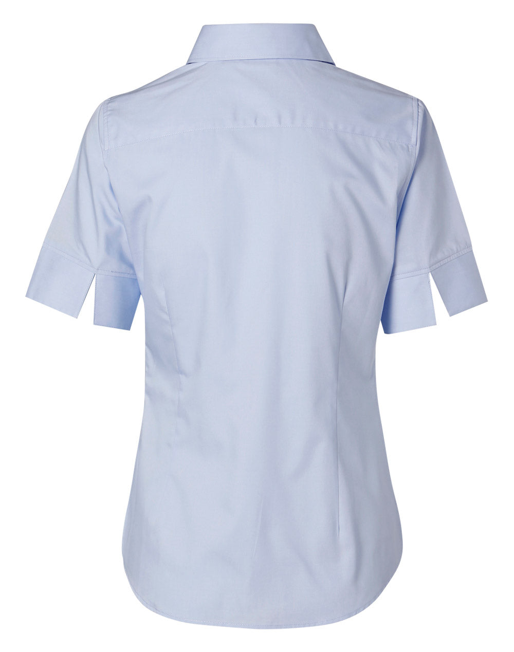 Women's Fine Twill Short Sleeve Shirt - Blue - Back
