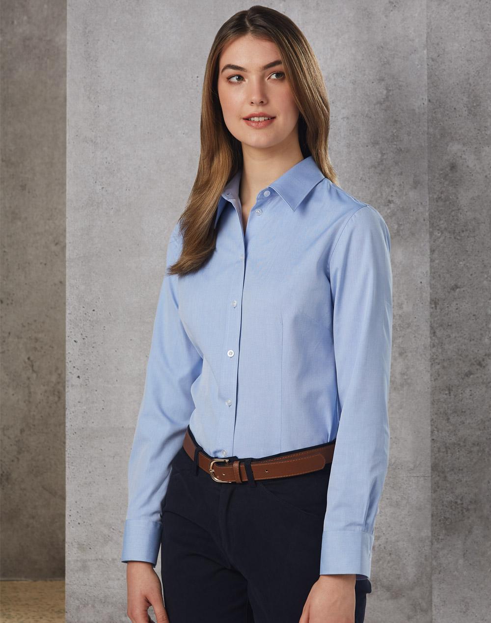 Women's CVC Oxford Long Sleeve Shirt
