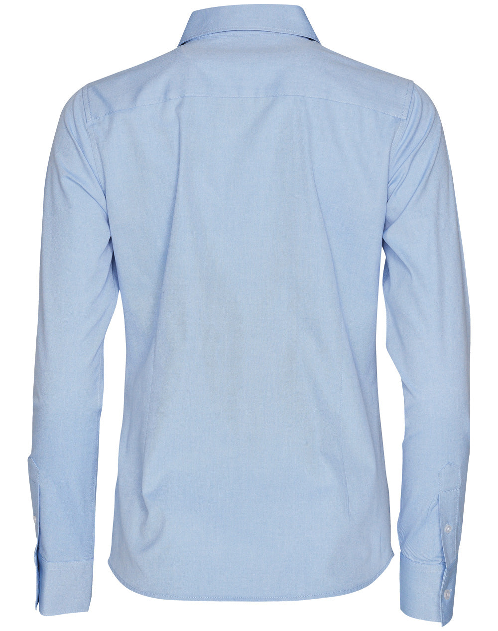 Women's CVC Oxford Long Sleeve Shirt - Blue - Back