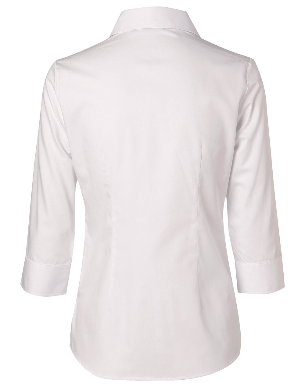 Women's CVC Oxford 3/4 Sleeve Shirt - White - Back