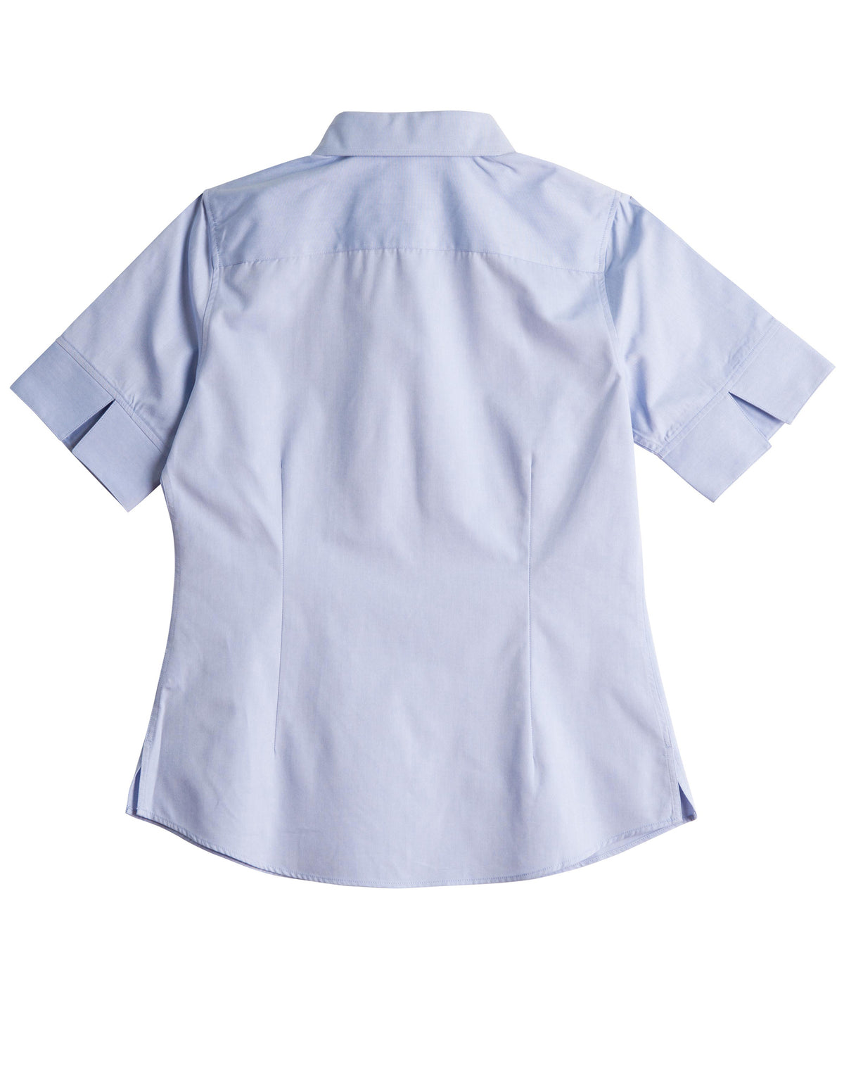 Women's CVC Oxford Short Sleeve Shirt - Blue - Back