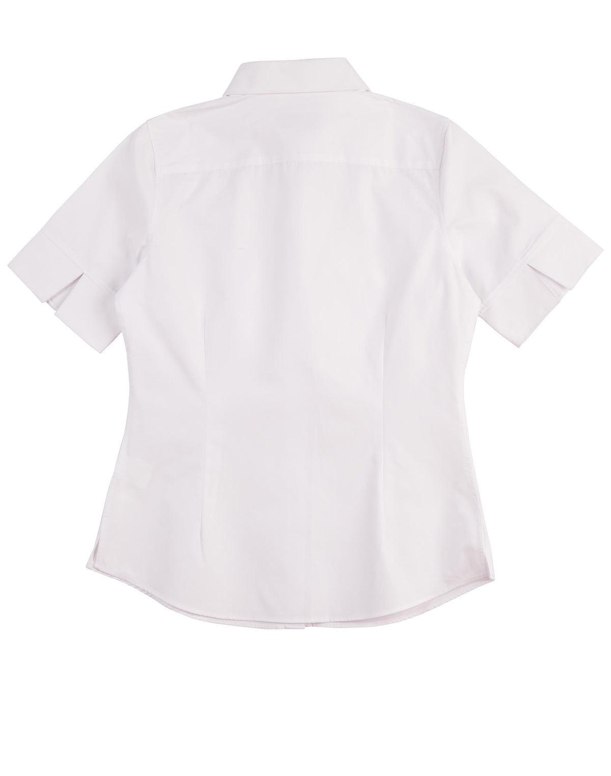 Women's CVC Oxford Short Sleeve Shirt - White - Back