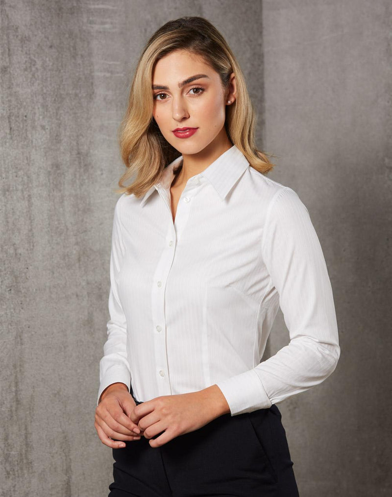 Women's Self Stripe Long Sleeve Shirt