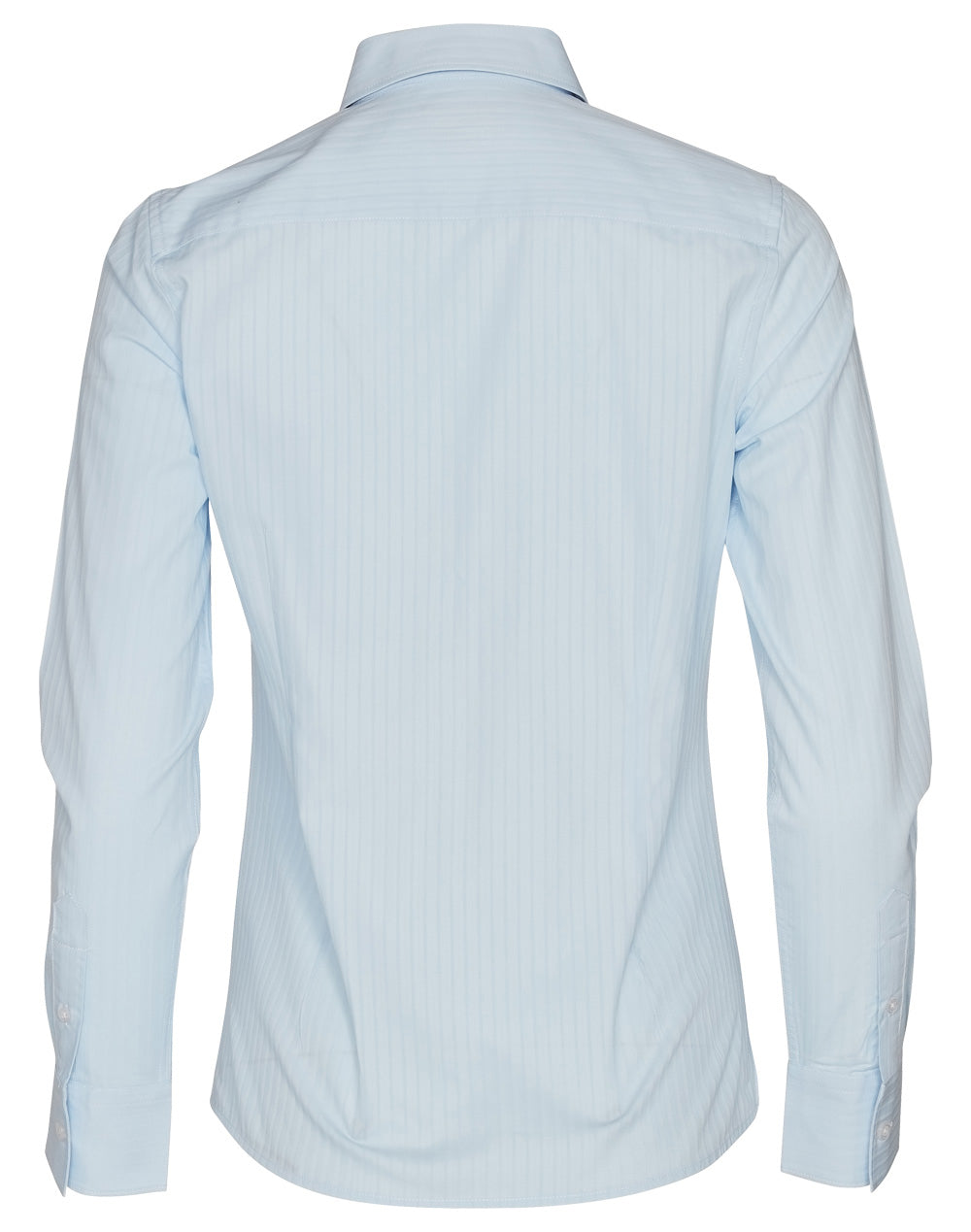 Women's Self Stripe Long Sleeve Shirt - Pale Blue - Back