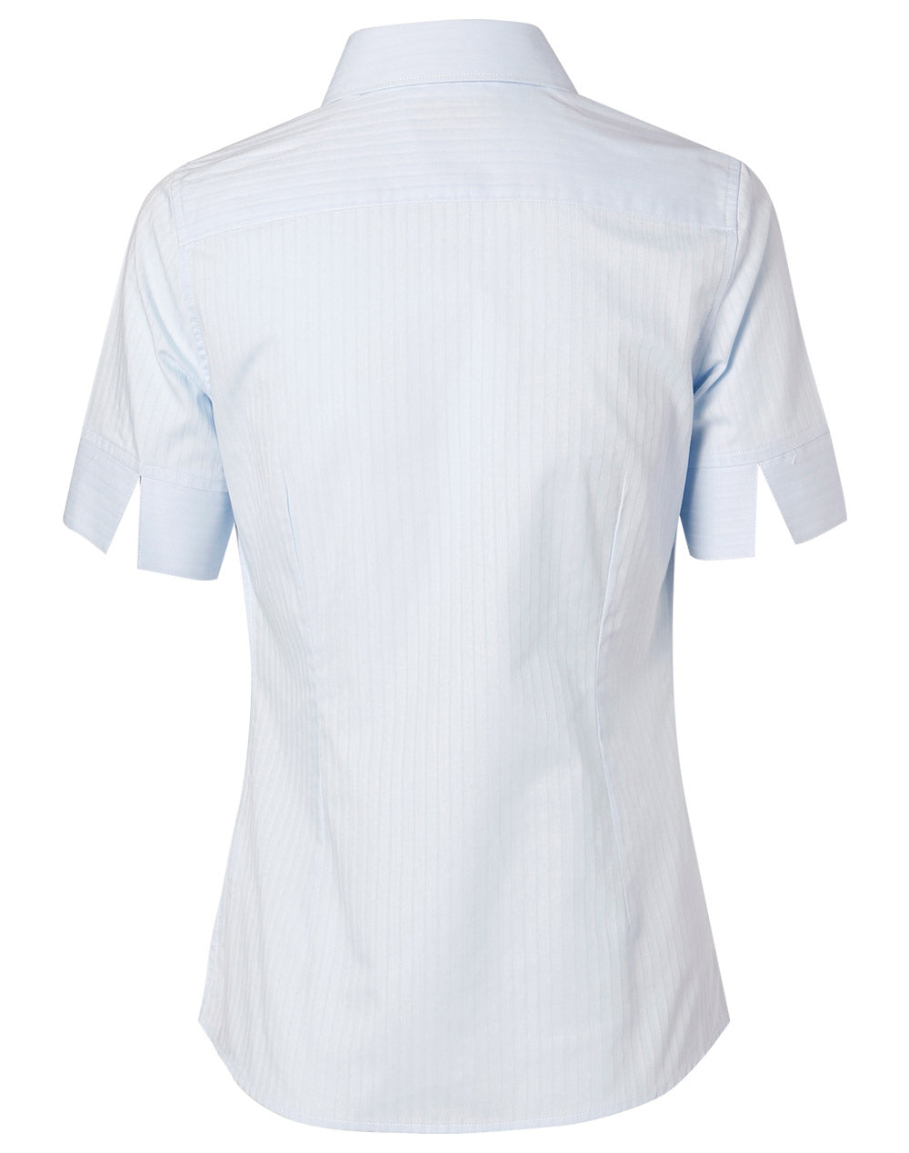 Women's Self Stripe Short Sleeve Shirt - Pale Blue - Back